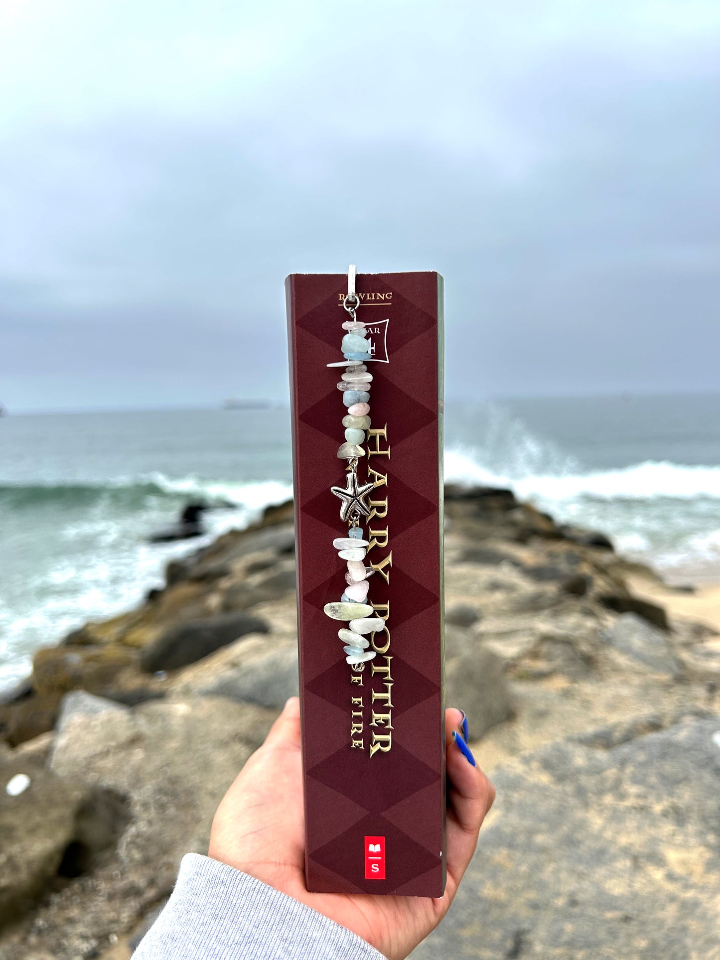 Multi-Color Beaded Starfish Bookmark (long strand)