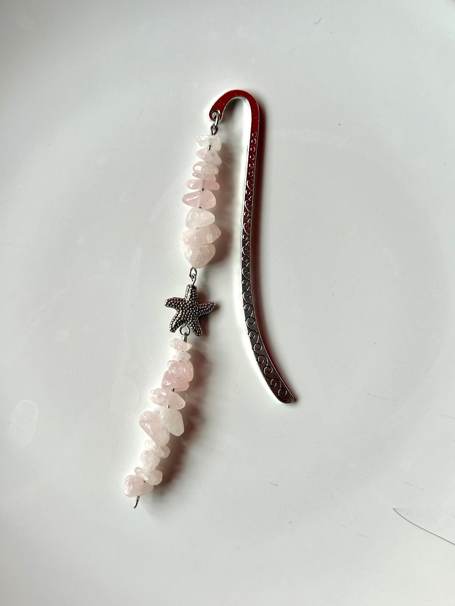 Rose Quartz Starfish Bookmark (long strand)