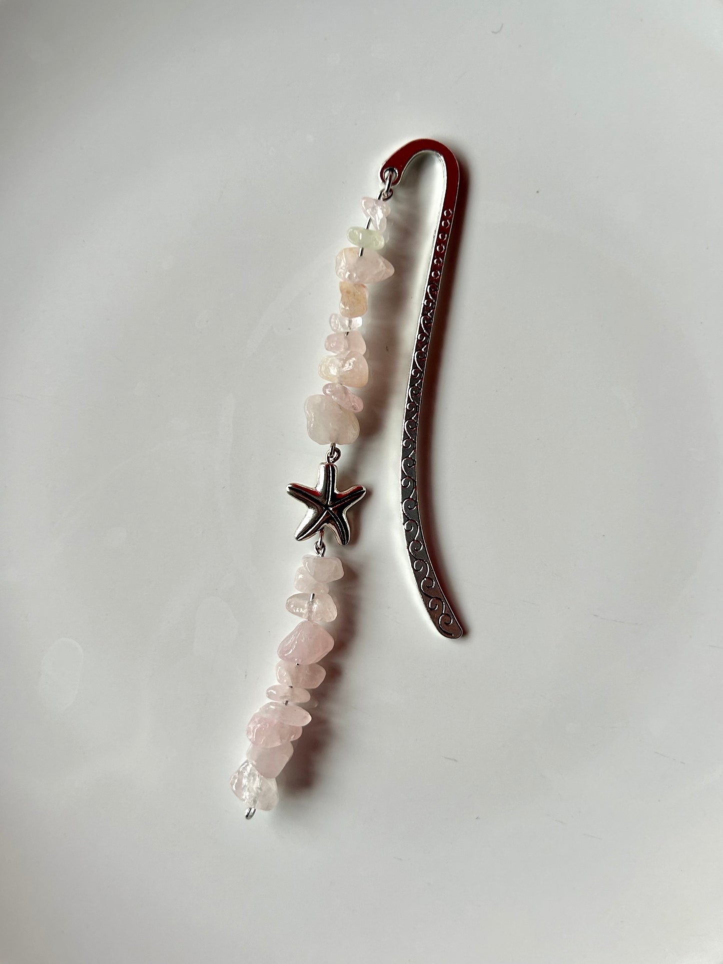 Rose Quartz Starfish Bookmark (long strand)