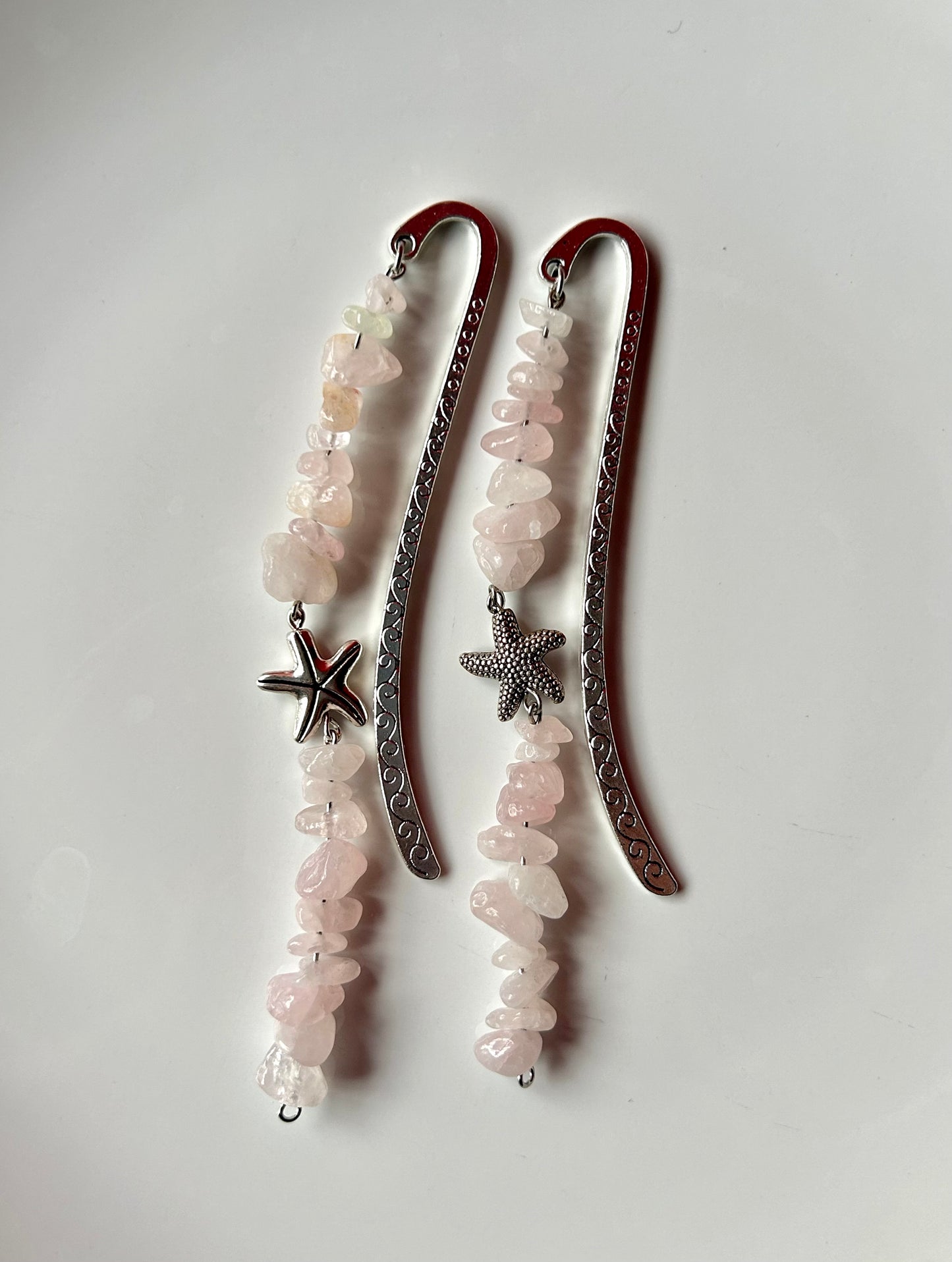 Rose Quartz Starfish Bookmark (long strand)