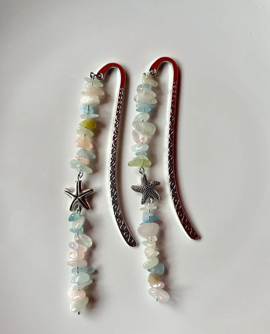 Multi-Color Beaded Starfish Bookmark (long strand)