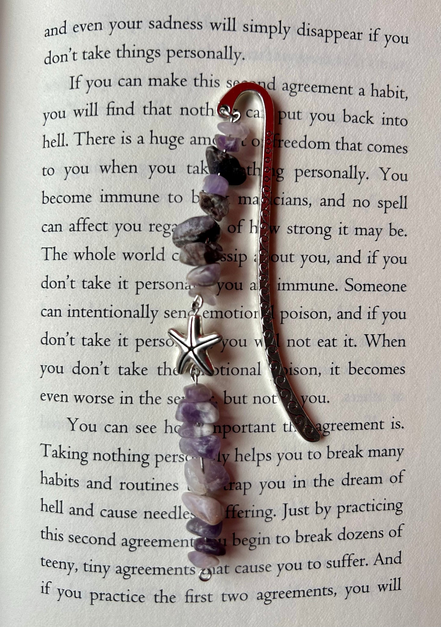 Lavender Starfish Bookmark (long strand)