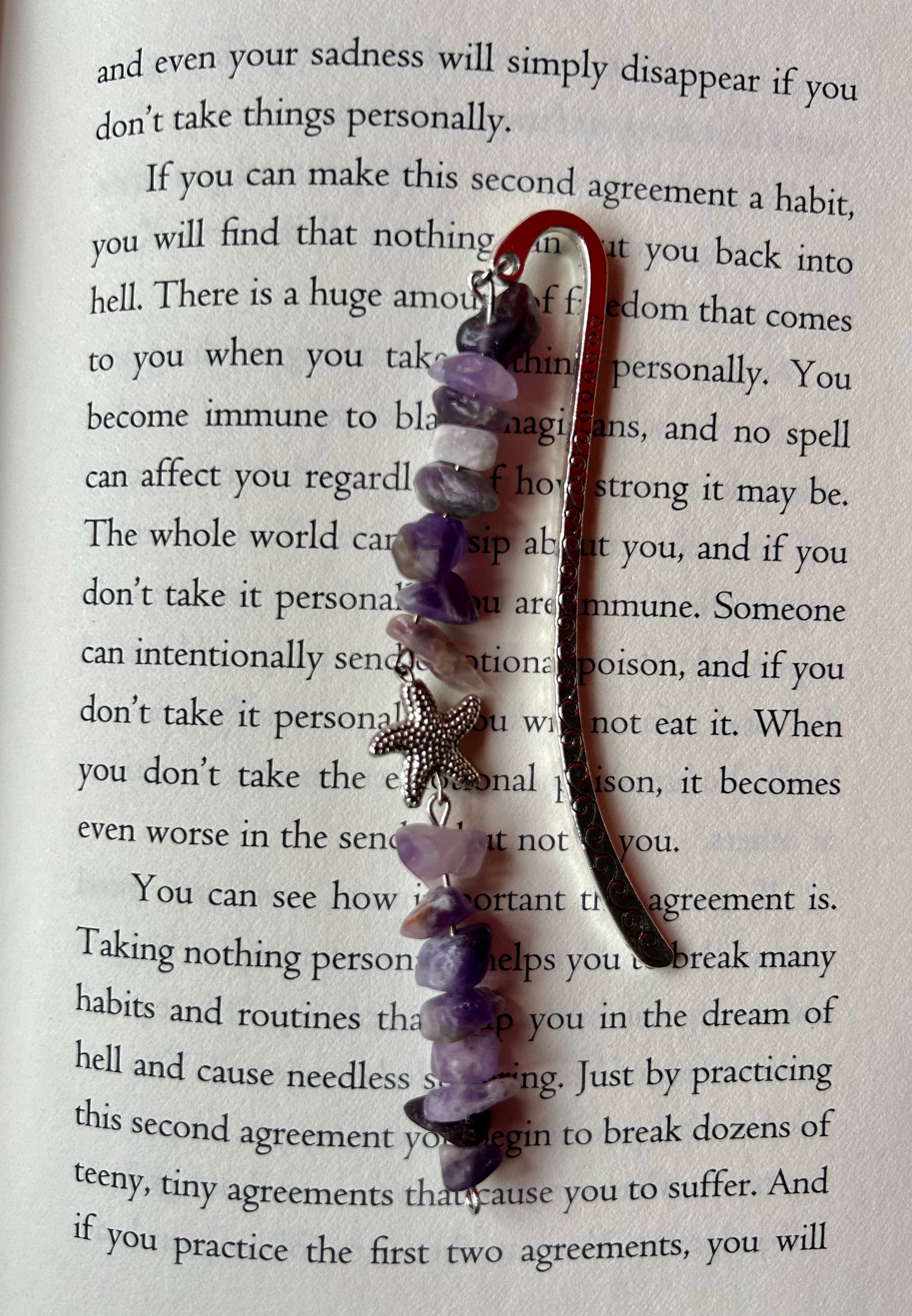 Lavender Starfish Bookmark (long strand)