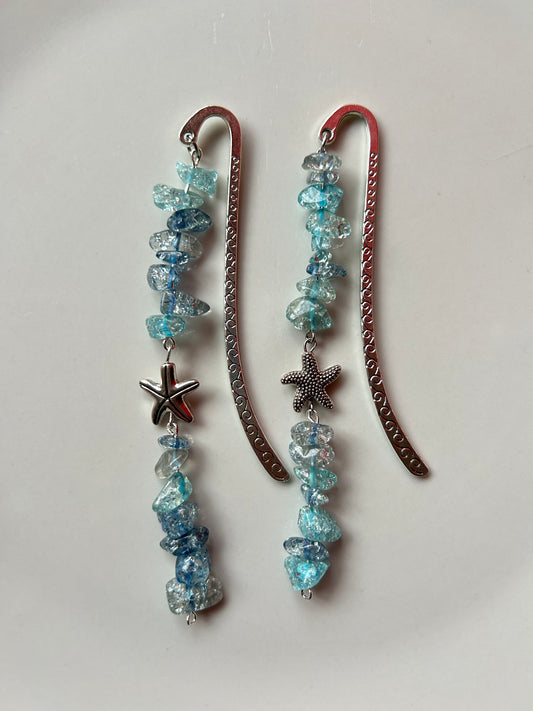 Glistening Blue Starfish Bookmark