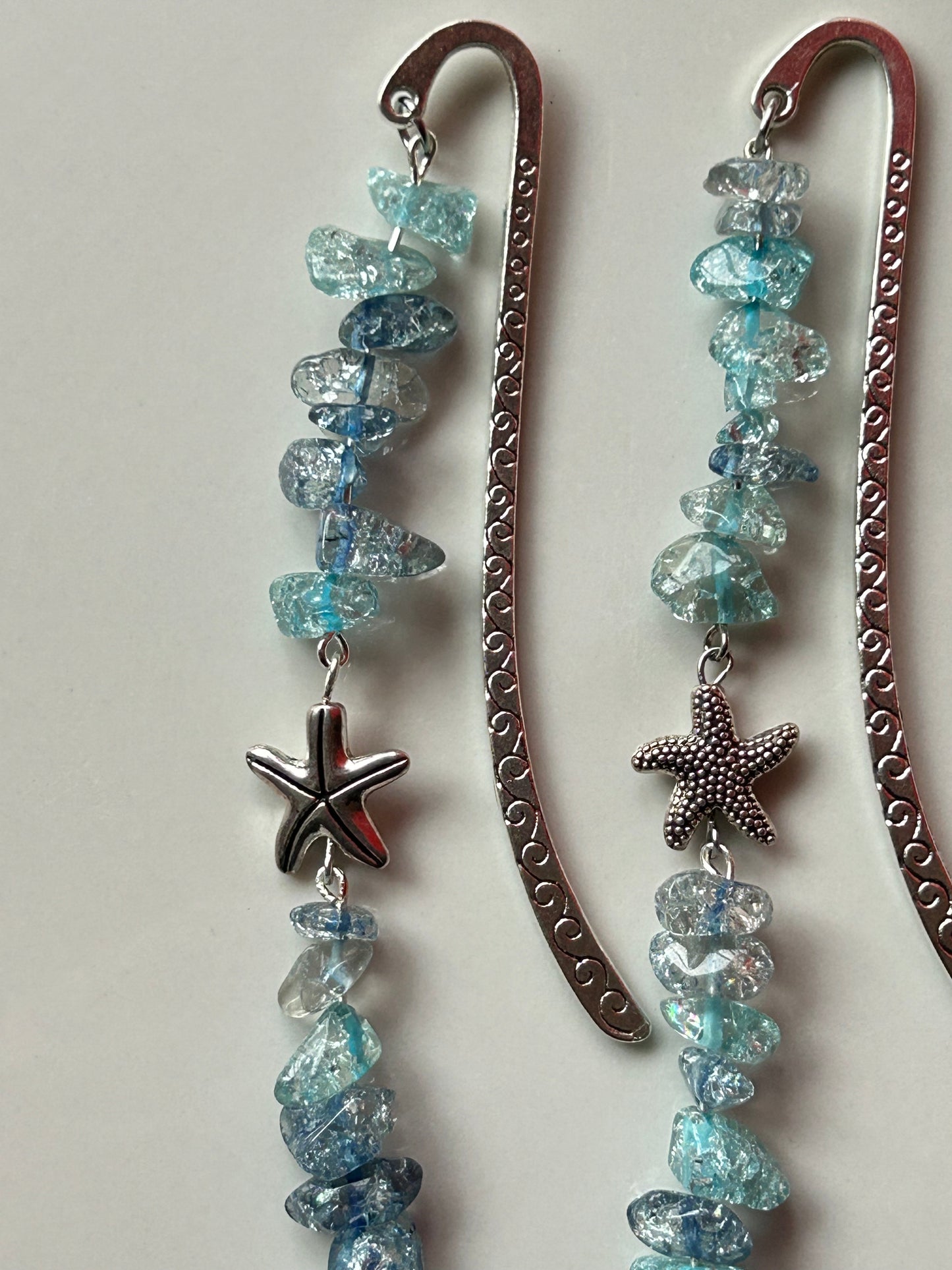 Glistening Blue Starfish Bookmark