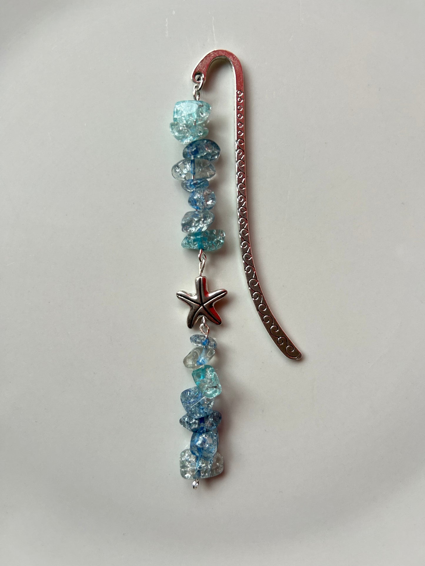 Glistening Blue Starfish Bookmark